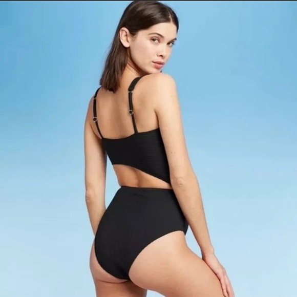 Black Cutout Swimsuit, 3 sizes - Picture 2 of 9